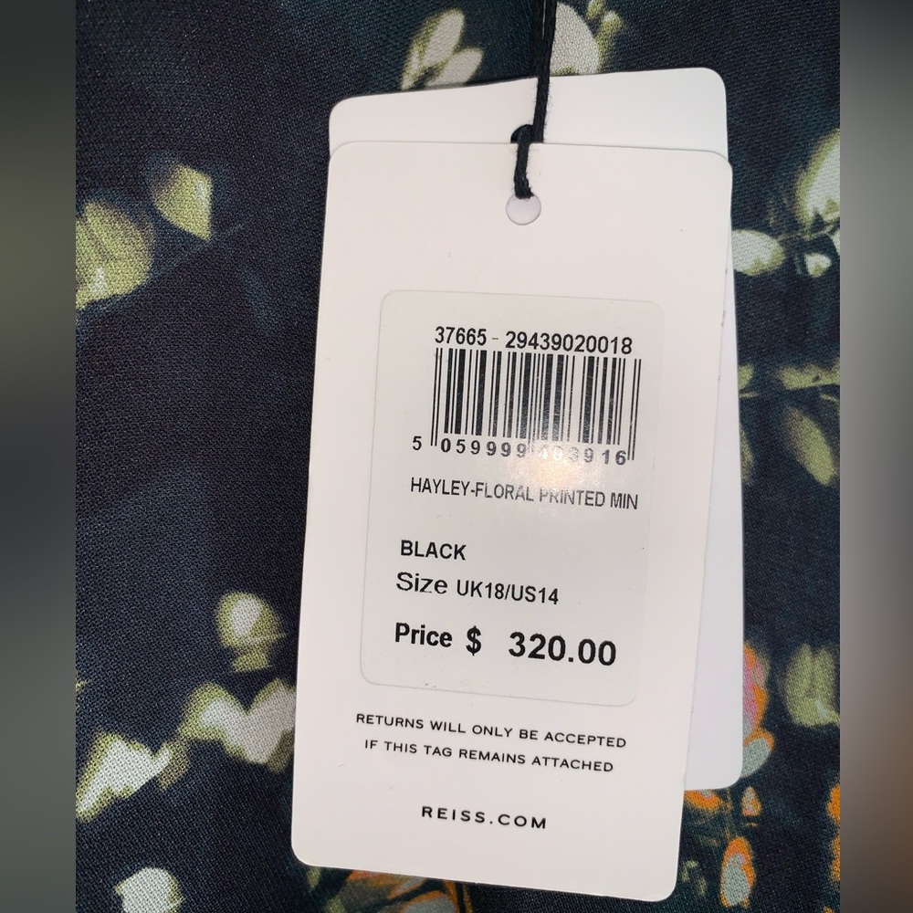 Reiss Hayley Floral Midi Dress NEW US 14 - Picture 9 of 10